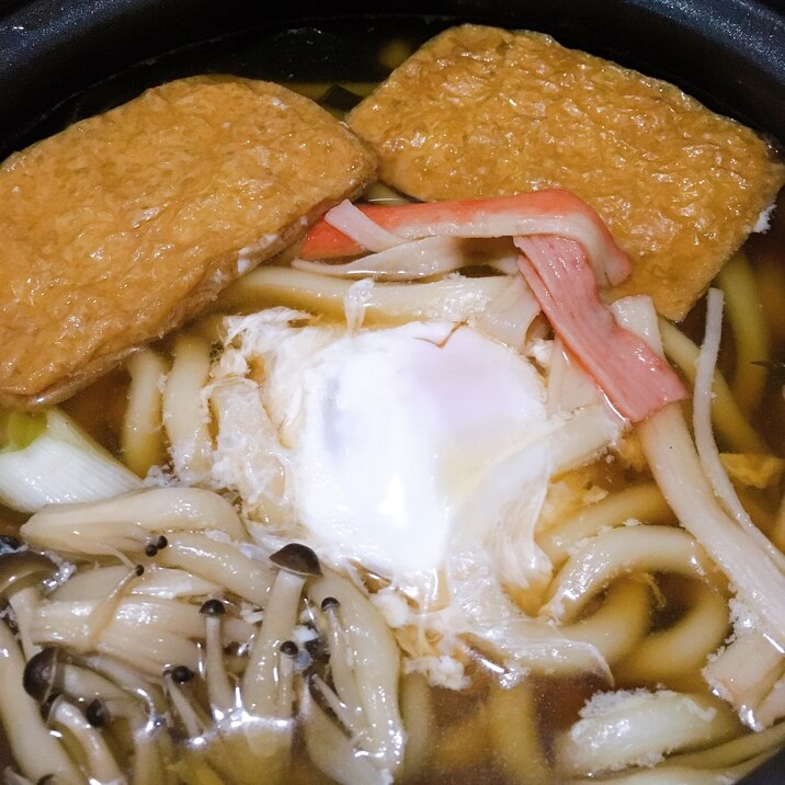 お月見きつね鍋焼きうどん